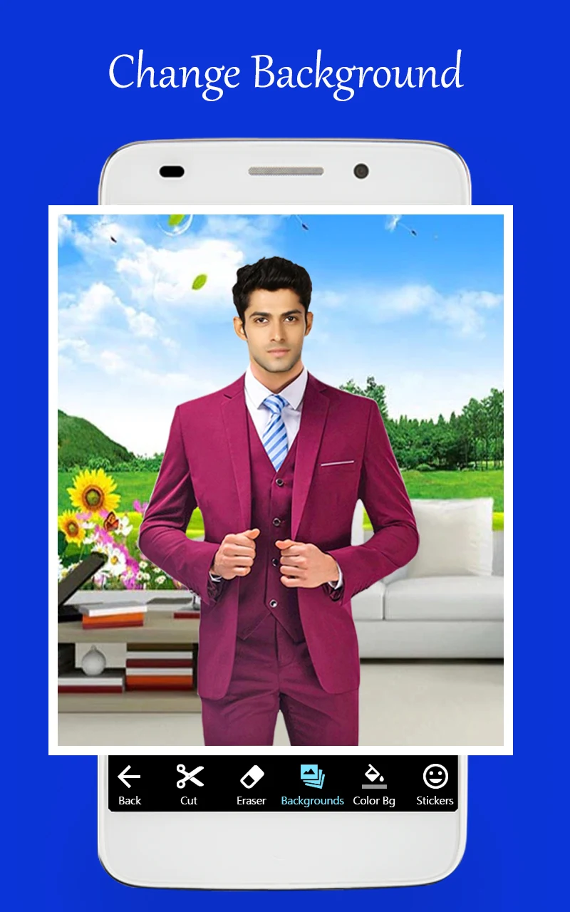 Men office suit photo editor screenshot