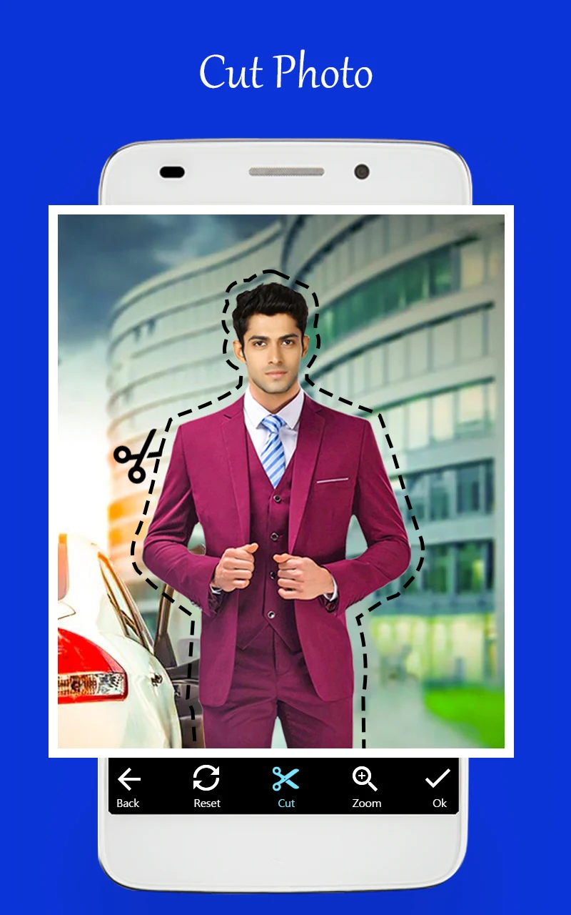 Men office suit photo editor screenshot