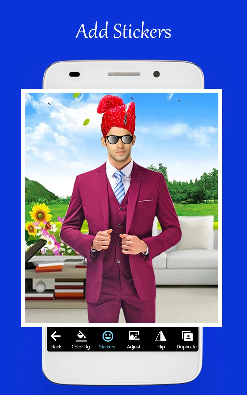 Men office suit photo editor screenshot