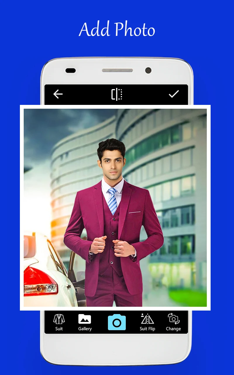 Men office suit photo editor screenshot